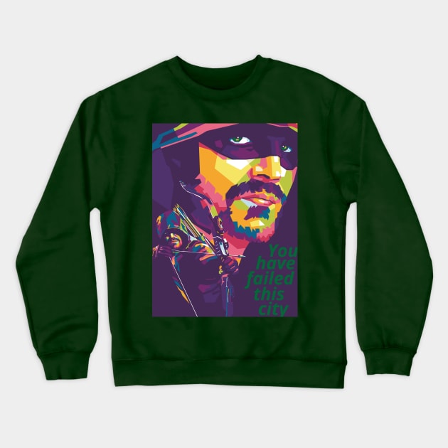 Pop art Green Arrow Crewneck Sweatshirt by gilangbogy